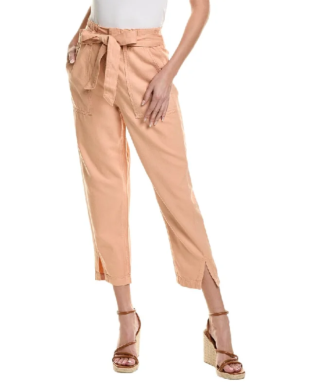 Women's Trendy Apparel AG Jeans High-Rise Barrel Silk-Blend Paperbag Pant