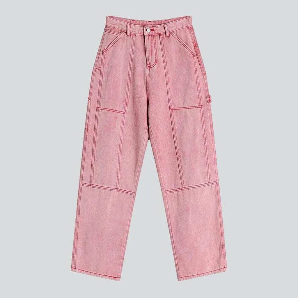 Affordable Trendy Clothes For Women Vintage pink women's baggy jeans