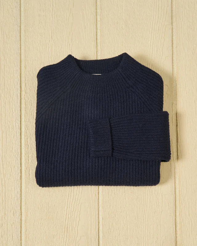 Women's Holiday Apparel Helena Lambswool Sweater in Navy