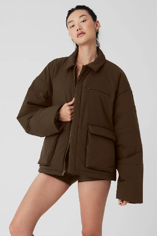 Women's Formal Apparel Voyage Utility Cargo Jacket - Espresso