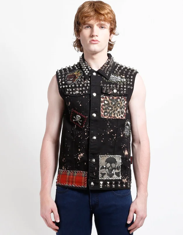 Women's Classic Outfit HAND STUDDED PUNK VEST