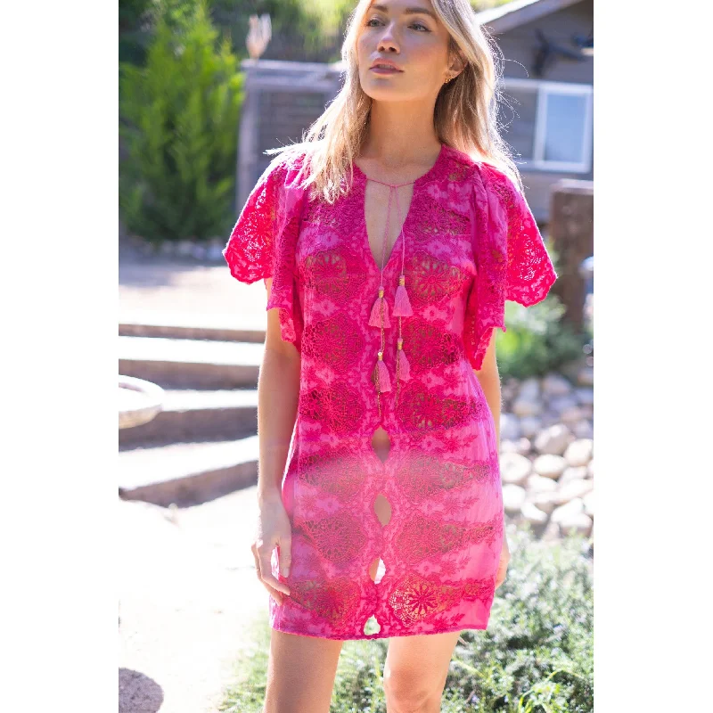 Women's Casual Outfit Mini Angel Kaftan Lace