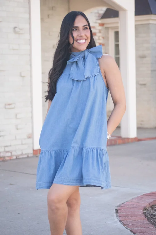 Online Shopping Boutiques Sweet On Chambray Dress