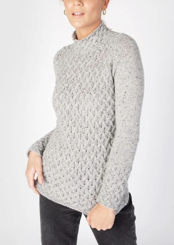 Women's Formal Apparel IrelandsEye Women's Trellis Aran Sweater | Grey