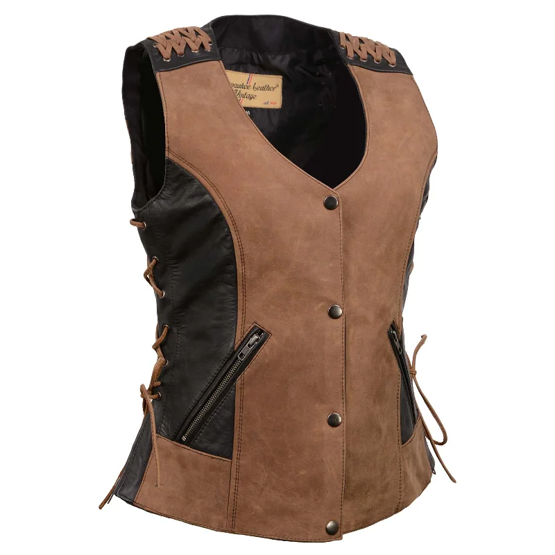 Classic Women's Apparel Milwaukee Leather Women's Smoocher Vintage Two Tone Crazy Horse Brown