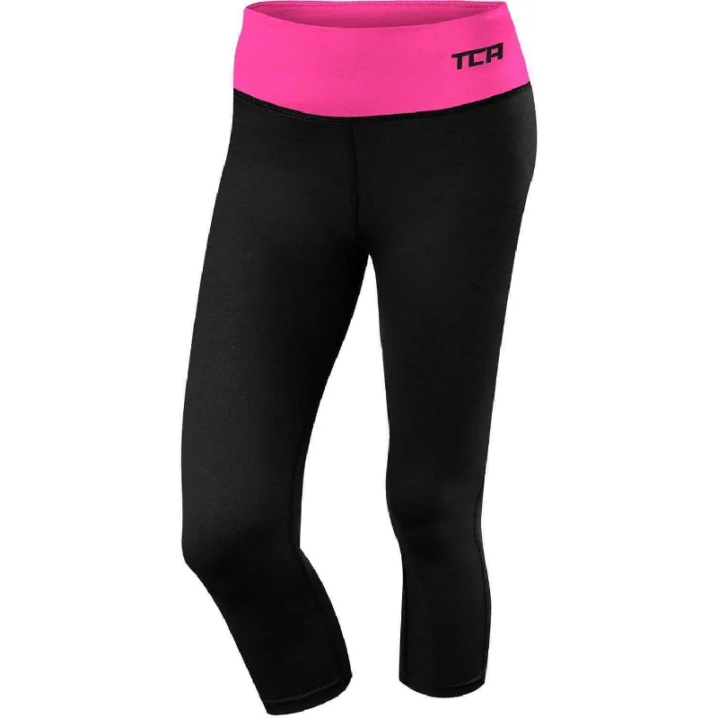 Women's Comfortable Apparel TCA Pro Performance Supreme Womens 3/4 Capri Running Tights - Black