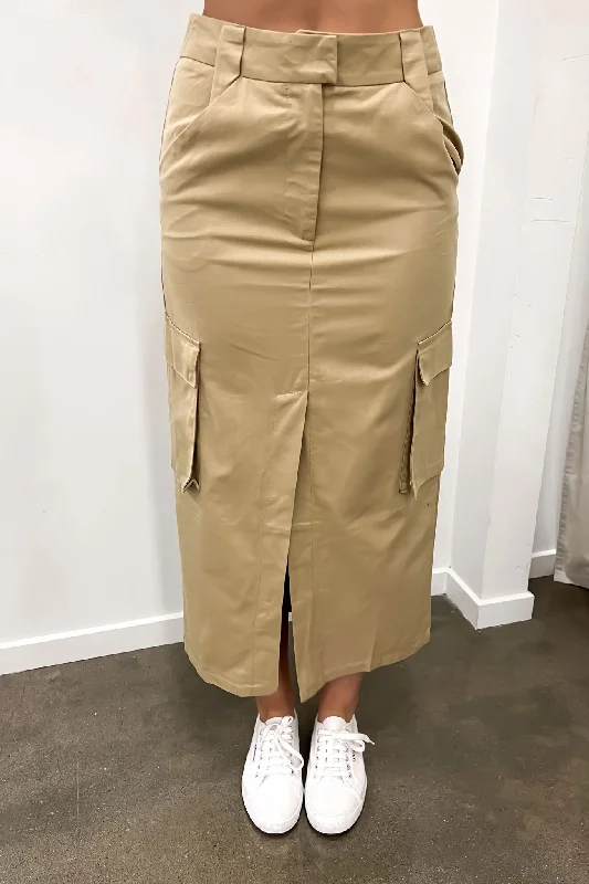 Modern Women's Outfit Nikita Cargo Midi Skirt Latte