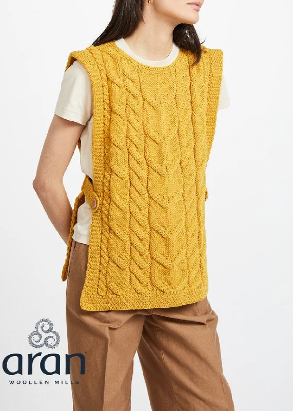 Women's Active Clothing Aran Ladies Button Vest | Sunflower - Clearance