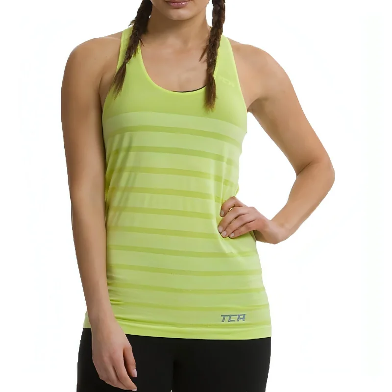 Women's Clothing Sets TCA QuickDry SuperKnit Womens Running Vest Tank Top - Green