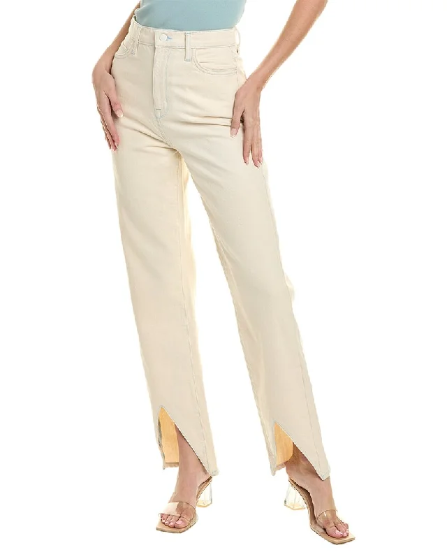 Extreme Clearance Deals Triarchy Ms. Hart Petal Hem White High-Rise Straight Leg Jean