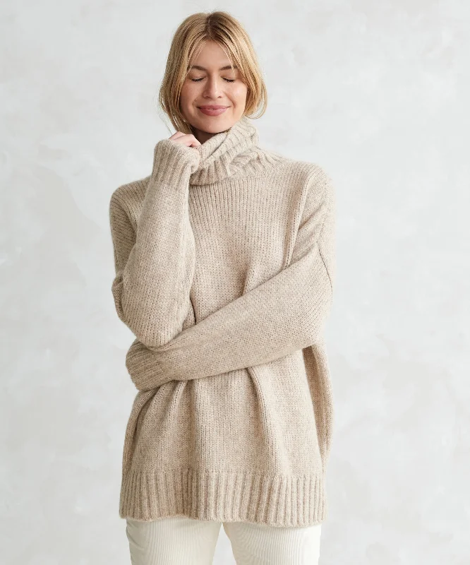 Cheap Women's Clothing Online Alpaca Cocoon Turtleneck