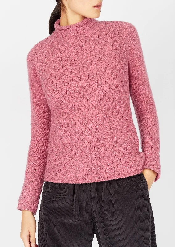 Casual Clothes For Women IrelandsEye Women's Trellis Aran Sweater | Pink - Clearance