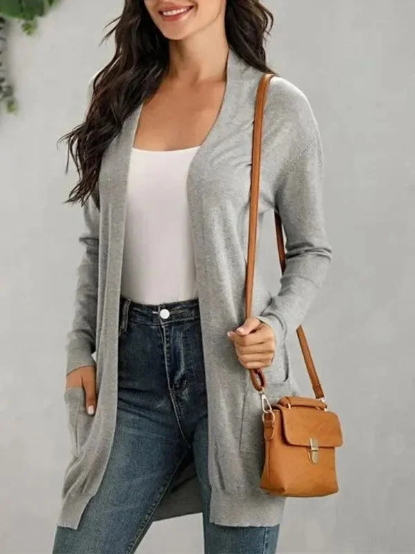 Women's Clothing With Trendy Designs Long  Knitted Cardigan Sweater