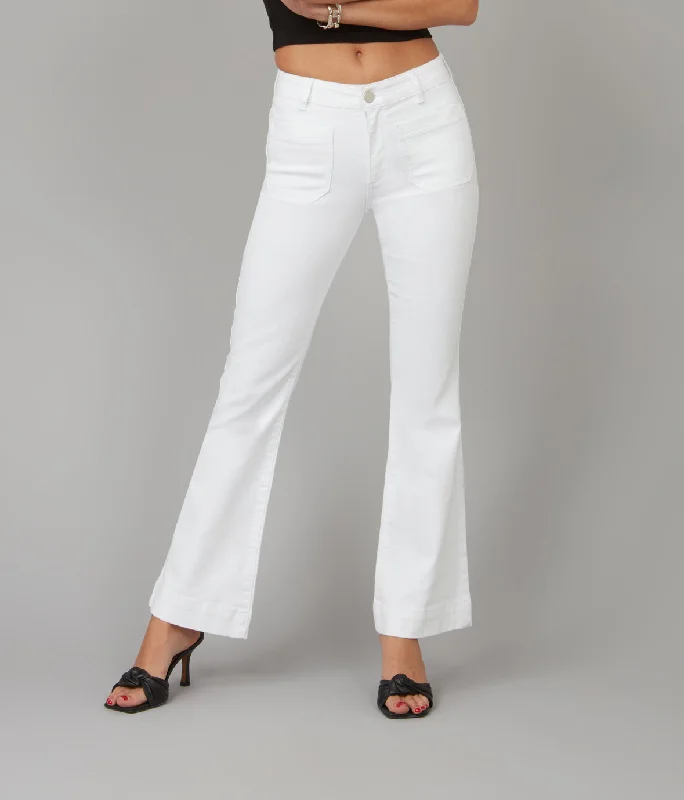 Women's Vacation Garments Women's ALICE-WHT High Rise Flare Jeans