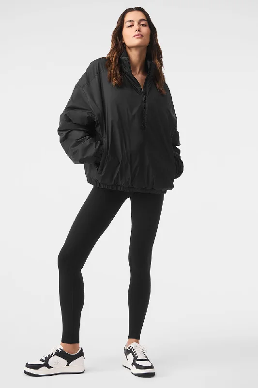 Women's High-Fashion Apparel Latitude Light Weight 1/2 Zip Pullover Jacket - Black