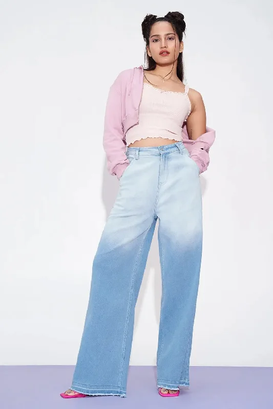 Early Bird Offer Oceanic Ombre Wide Leg Jeans