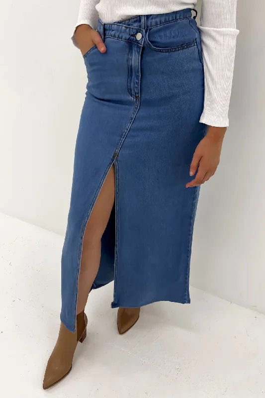 Affordable Women's Clothing Kingsten Maxi Skirt Blue