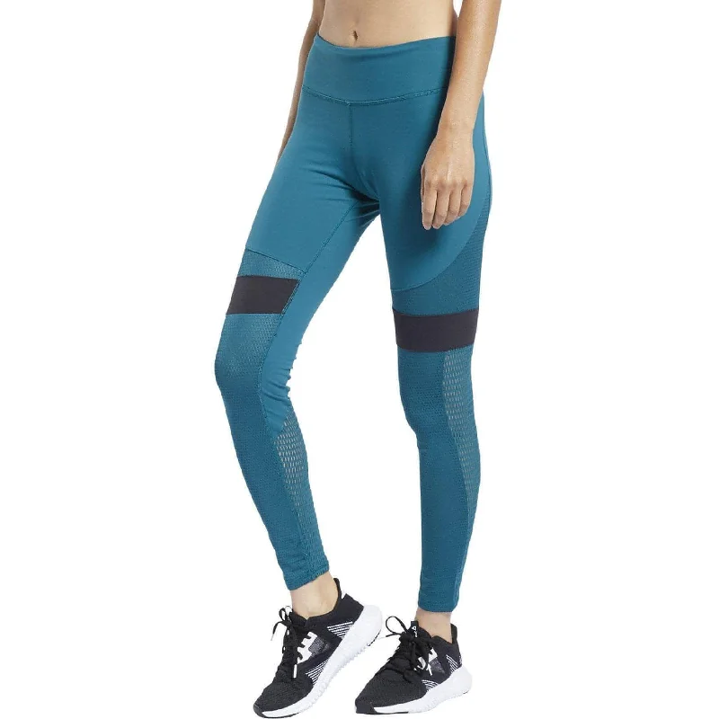 Women's Formal Event Attire Reebok LUX 2.0 Mid Rise Womens Long Training Tights - Blue