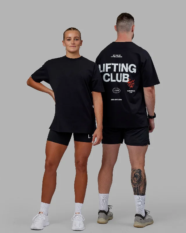 Online Boutique Stores Unisex Lifting Club FLXCotton Tee Oversize - Black-White-Red