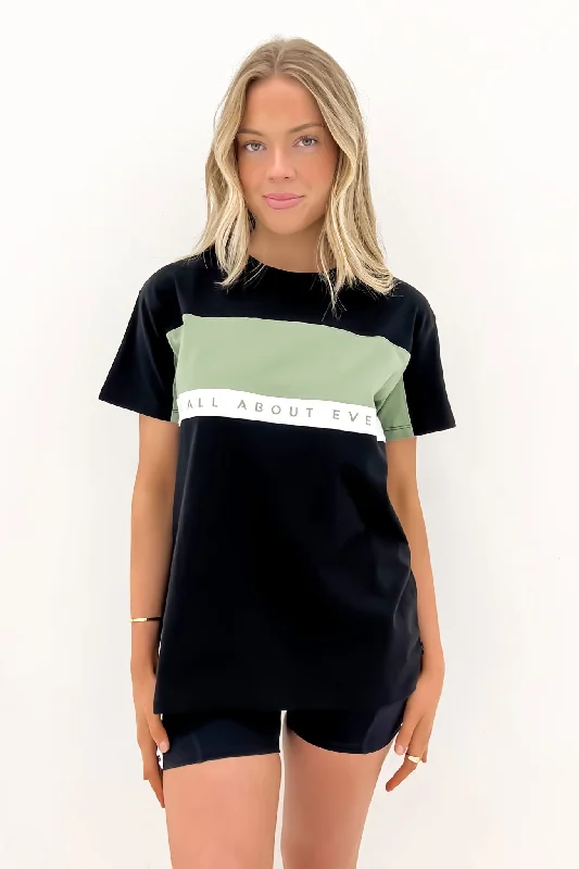 Women's Luxury Attire Kyha Panelled Tee Black