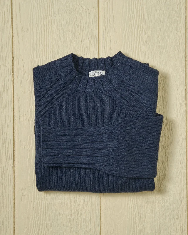 Plus-Size Women's Garments Women's Quaker Crewneck Sweater in Navy