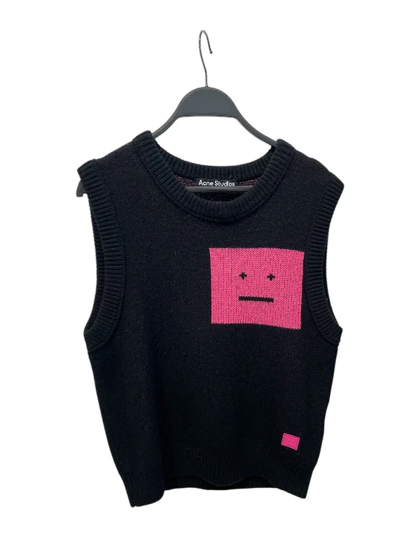 Women's Professional Clothes Acne Studios/Heavy Knit Vest/Cotton/BLK/square face