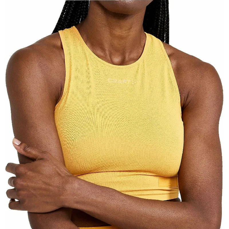 Women Apparel Craft PRO Hypervent Womens Running Crop Top - Yellow