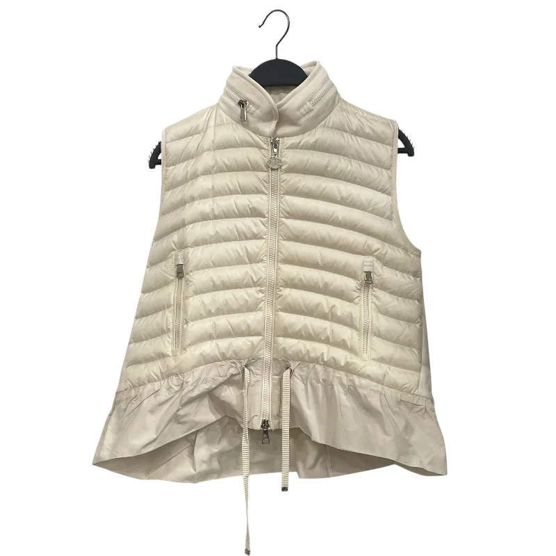 Women's High-Fashion Apparel MONCLER/Puffer Vest/XS/Nylon/WHT/FRINGE CINCH