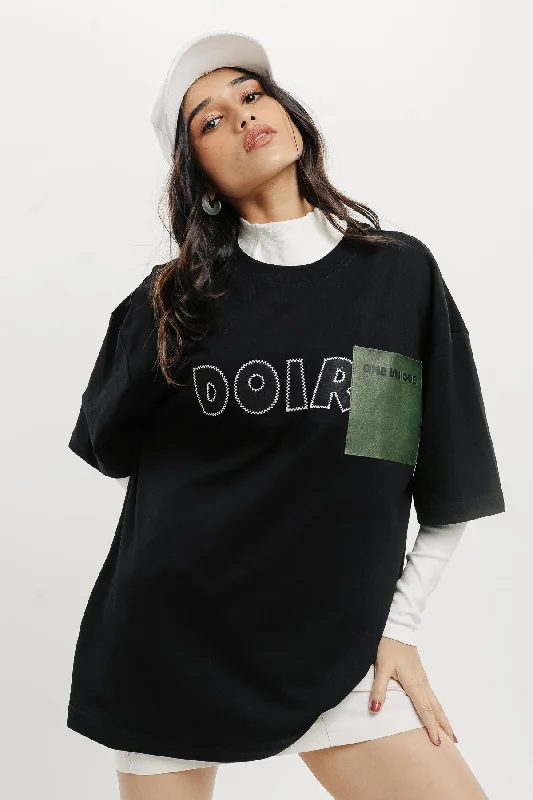 Women's Holiday Attire Black Doir Tee