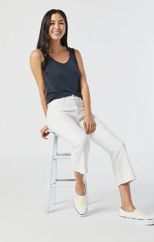 Women's Tops And Clothing ANIKA CROP FLARE IN OFF-WHITE LA VINTAGE