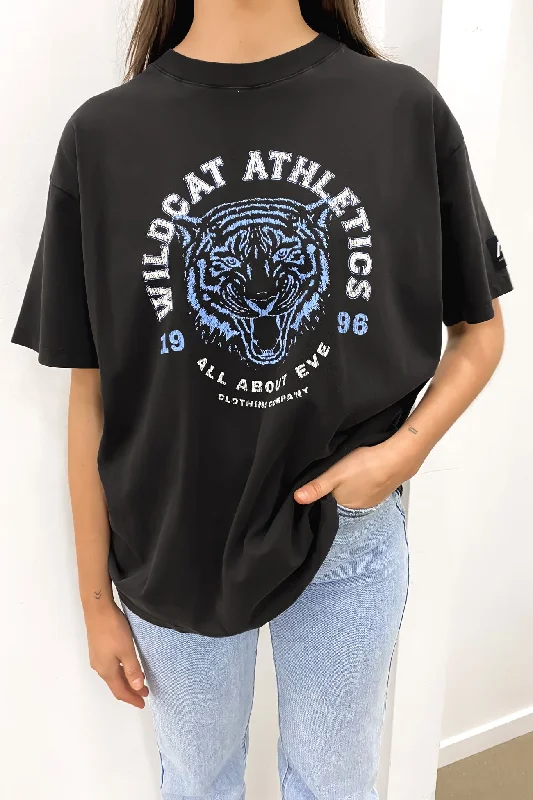 Modern Women's Apparel Wildcat Oversized Tee Washed Black