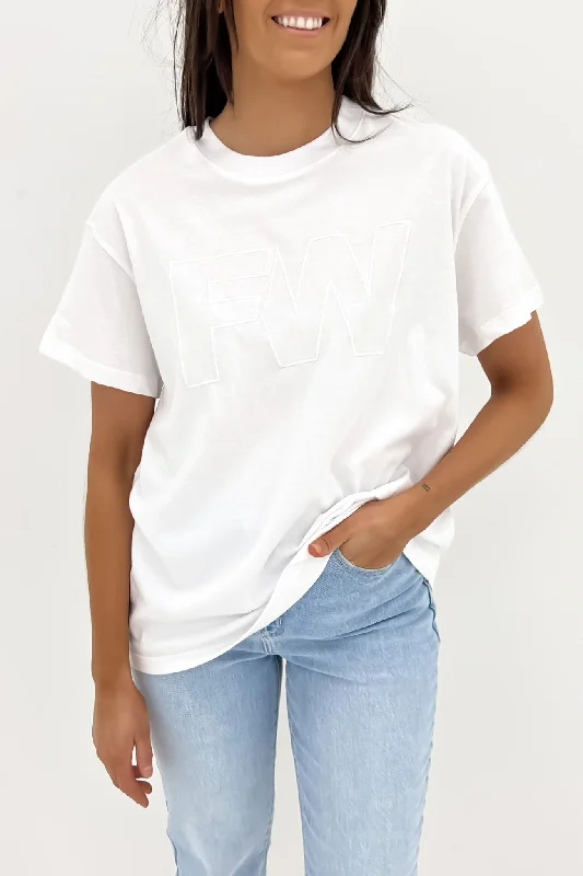 Women's Outfit For The Office FW Embroidery Tee White