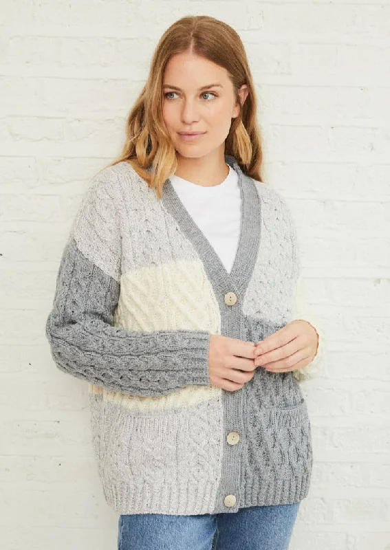 Women's Professional Attire Aran Patchwork Cardigan | Dawn