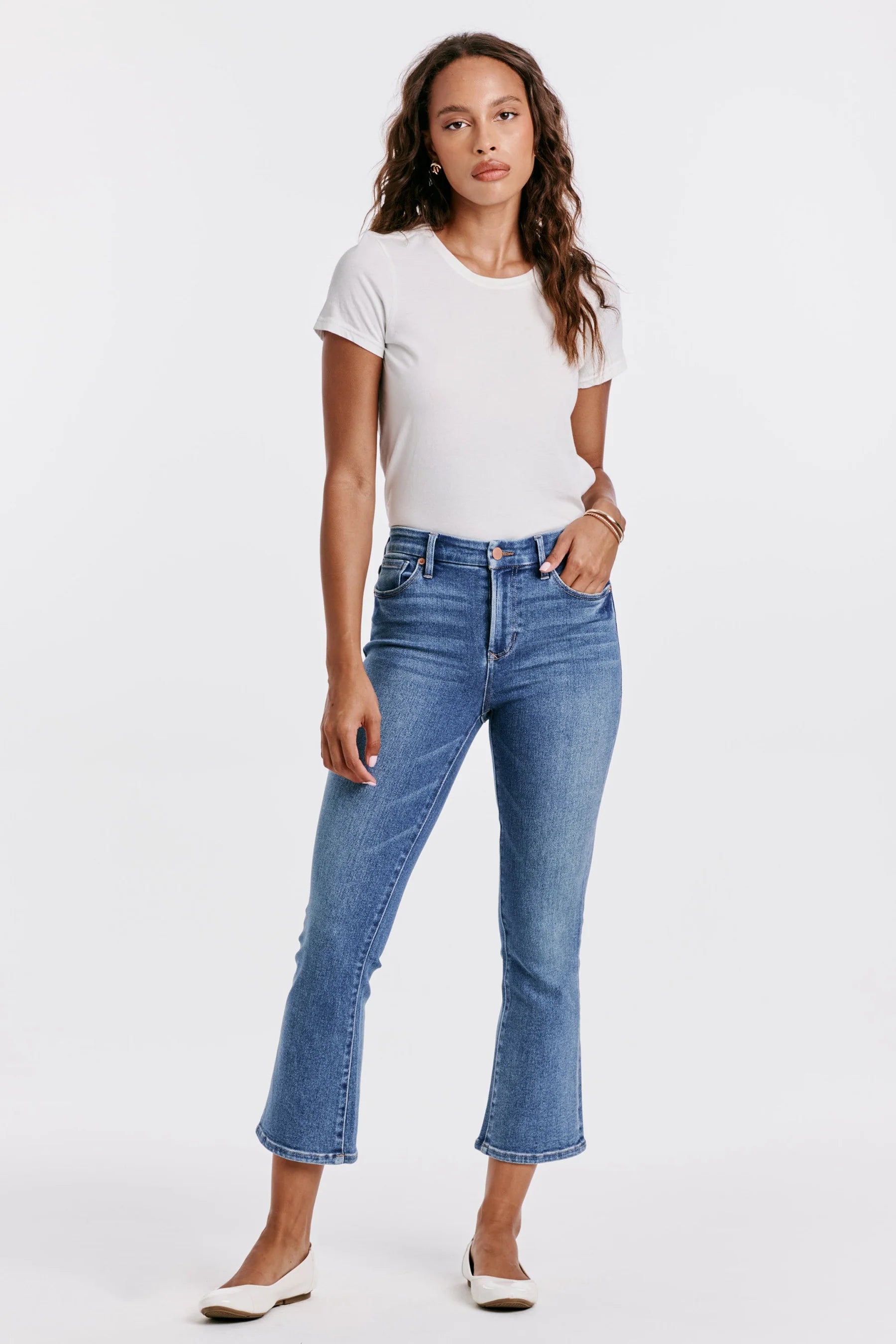 Women's Activewear Garments Dear John Denim Jeanne Super High Rise Cropped Flare Jeans Wexford