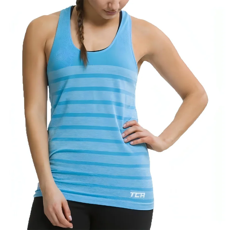 Women's Holiday Clothes TCA QuickDry SuperKnit Womens Running Vest Tank Top - Blue