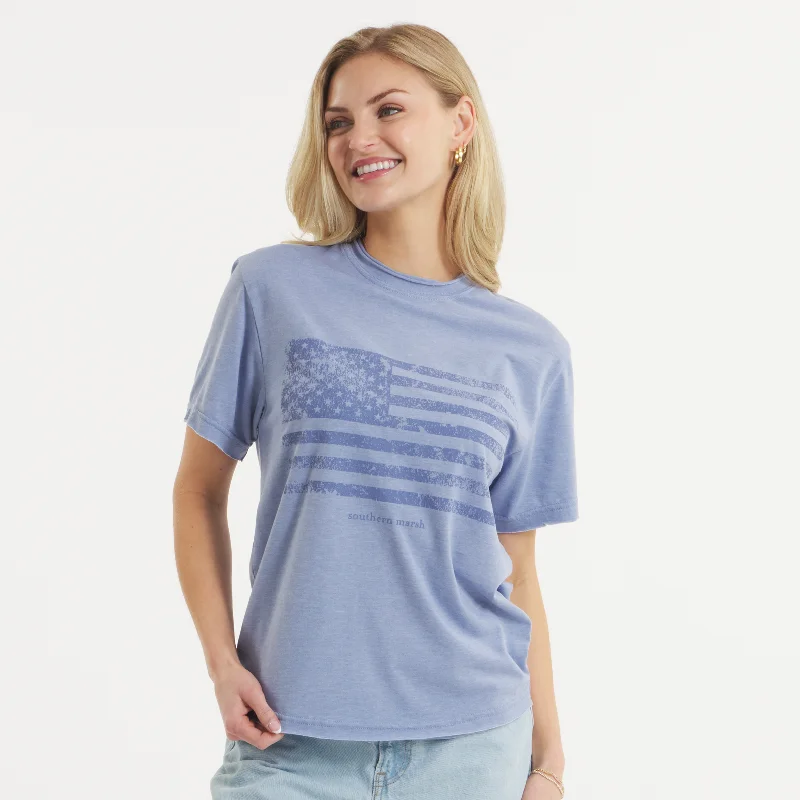 Comfortable Garments For Women Olivia Vintage Tee - Flag