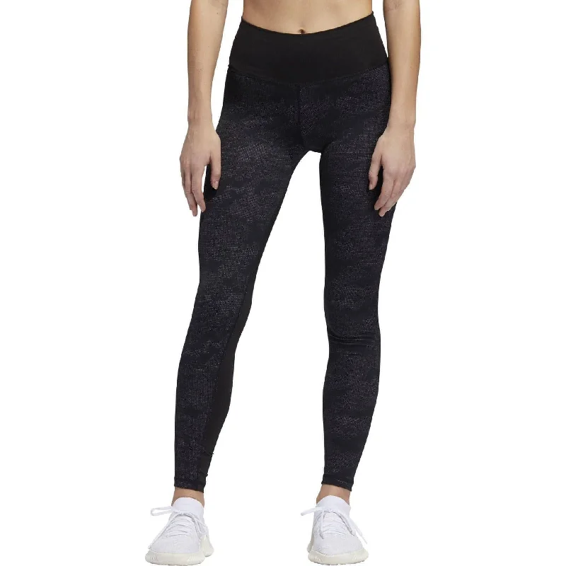 Women's Outdoor Attire adidas Believe This Jacquard High Rise Womens Long Training Tights - Black