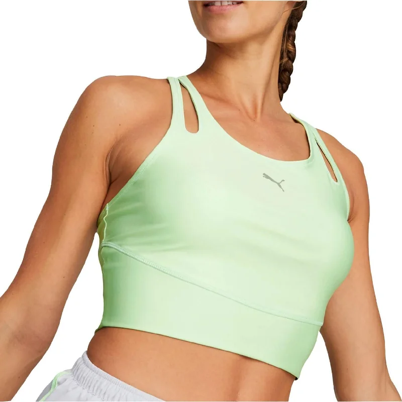 Online Boutique Clothing Puma Run Ultraform Womens Running Cropped Vest Tank Top - Green