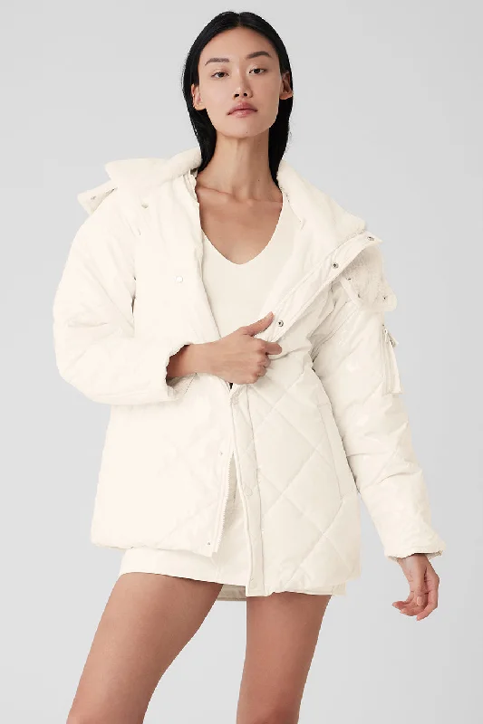 Women's Sporty Clothes Snomoto Puffer Jacket - Ivory