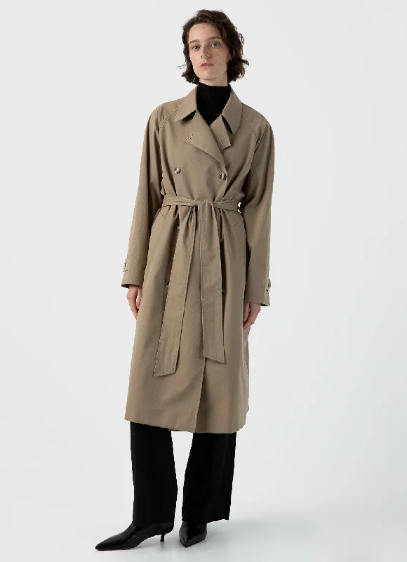 Unique Women's Fashion Pieces Women's Trench Coat in Dark Stone