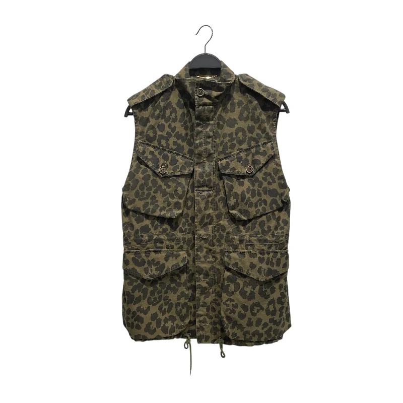 Best Online Boutiques For Women SAINT LAURENT/Vest/34/Leopard/Cotton/BRW/Front Zip/4 PKT/ZIP-VEST/LEOPARD