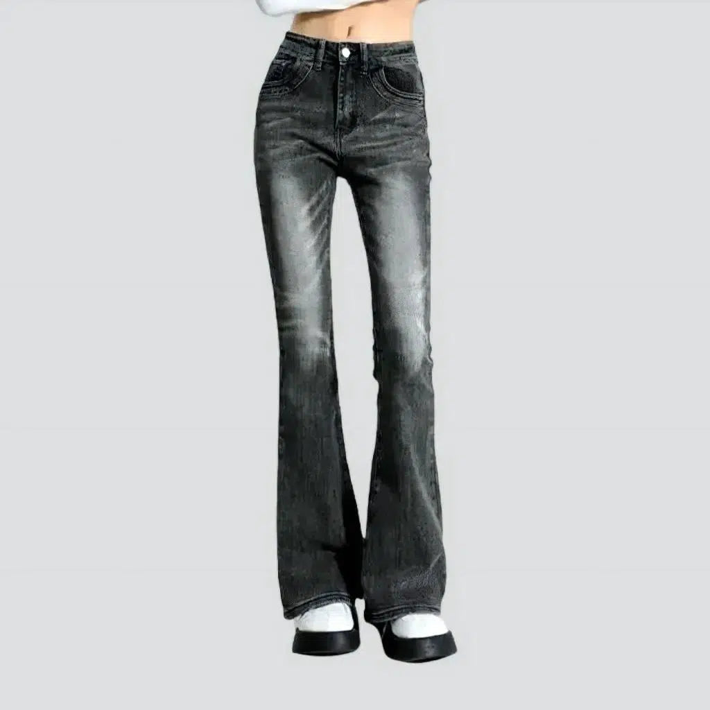 Women's Clothing Brands High-waist bootcut jeans
 for ladies