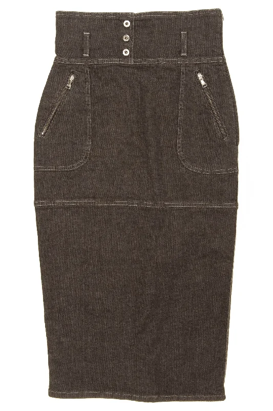 Trendy Outfits For Girls D& G Dark Grey Denim Pencil Skirt - IT 40