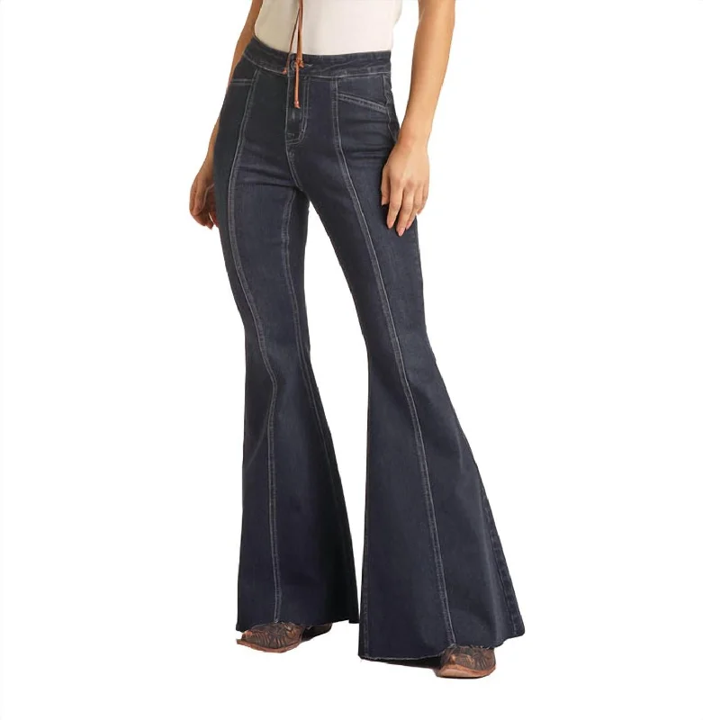 Best Boutiques Online Cowgirl Front Seam Bargain Bell Flare Stretch Jean In Dark Wash