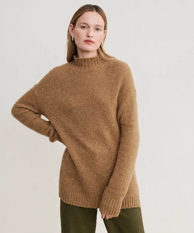 Clothes For Woman Alpaca Mockneck Pullover