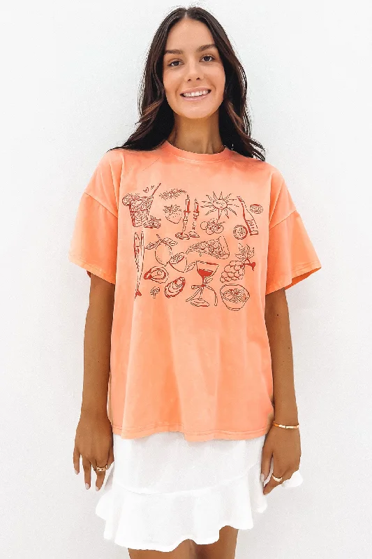 Stylish Women's Attire Nessa Tee Peach