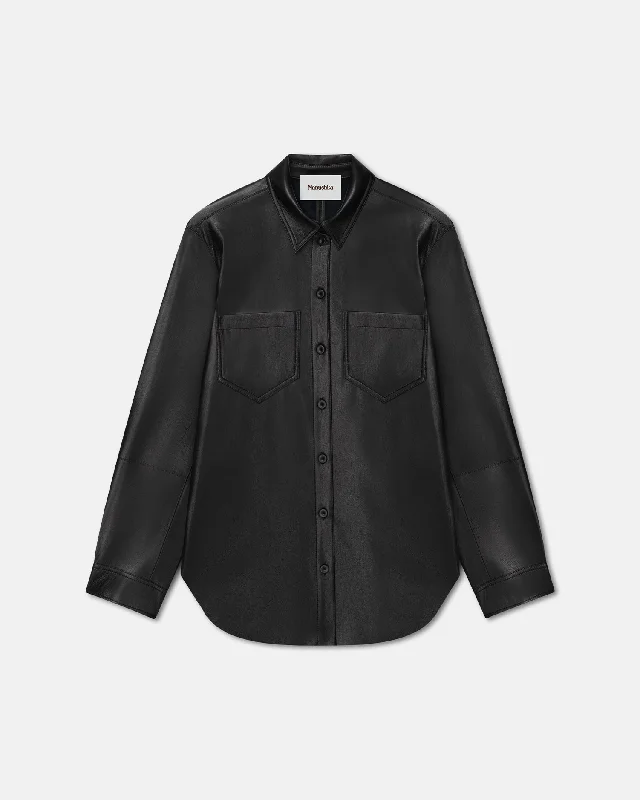 Modern Women's Apparel Giana - Okobor™ Alt-Leather Shirt - Black