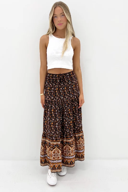 Women's Evening Attire Luna Floral Maxi Skirt Print