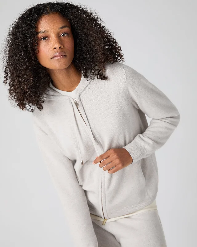 Women's Elegant Formal Outfit Women's Ada Cashmere Hoodie Pebble Grey