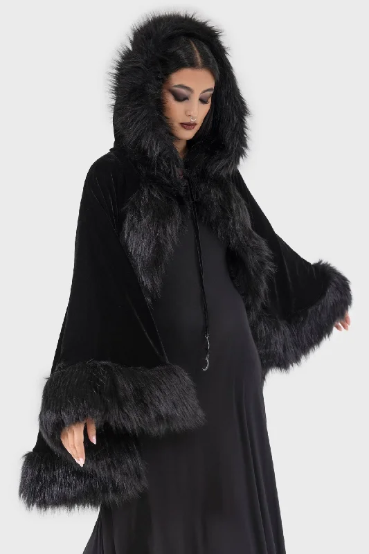 Women's Chic Outerwear Attire Dark Aura Cloak